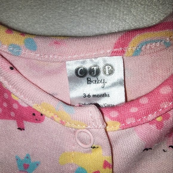 GIRLS DINOSAUR ONE PIECE PINK 3/6M- CJP - Picture 3 of 4